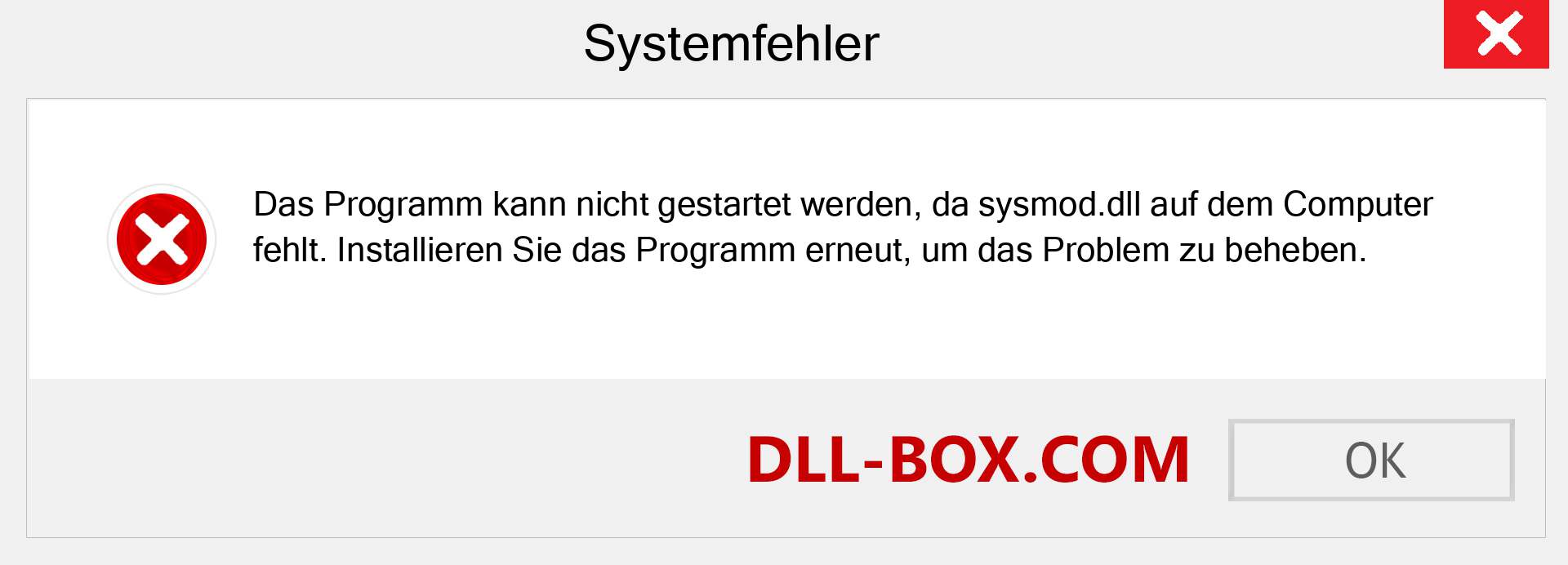 sysmod.dll-Datei fehlt?. Download für Windows 7, 8, 10 - Fix sysmod dll Missing Error unter Windows, Fotos, Bildern